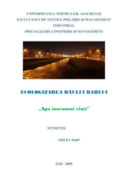 Proiect - Ecologizarea Râului Bahlui