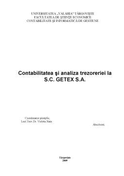 Proiect - Contabilitatea și Analiza Trezoreriei la SC Getex SA