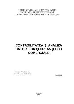 Proiect - Contabilitatea și Analiza Datoriilor și Creanțelor Comerciale
