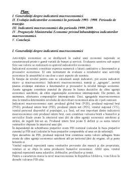 Referat - Evaluarea Indicatorilor Macroeconomici ai Republicii Moldova în Perioda 1991-2009