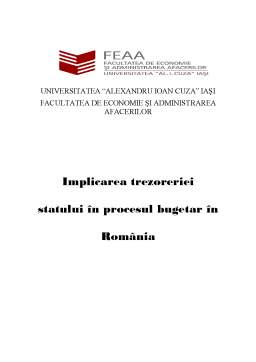 Proiect - Implicarea Trezoreriei Statului în Procesul Bugetar în România