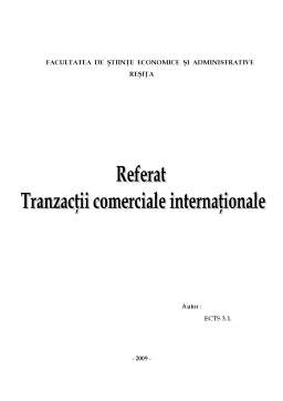 Referat - Tranzacții Comerciale Internaționale