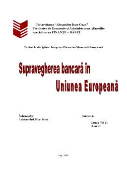 Referat - Supravegherea bancară în UE