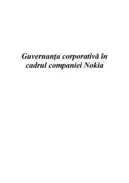 Proiect - Guvernanță corporativă în cadrul Nokia