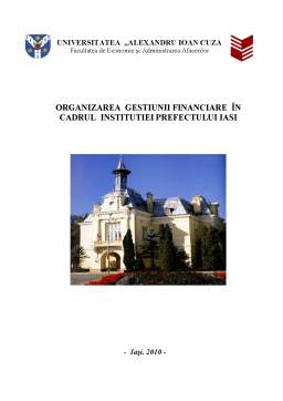 Proiect - Organizarea Gestiunii Financiare în Cadrul Institutiei Prefectului Iasi