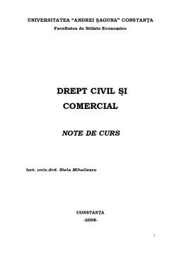 Curs - Drept Civil și Comercial