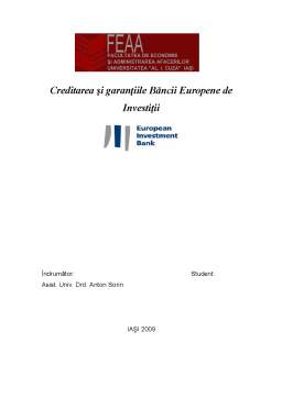 Proiect - Creditarea și Garanțiile Băncii Europene de Investiții
