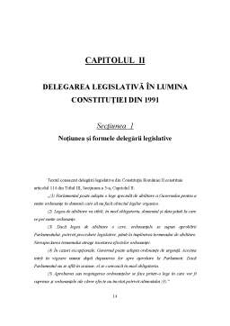 Proiect - Delegarea Legislativă în Lumina Constituției