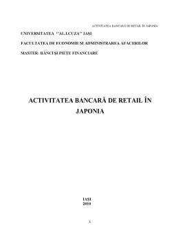 Proiect - Activitatea Bancară de Retail în Japonia