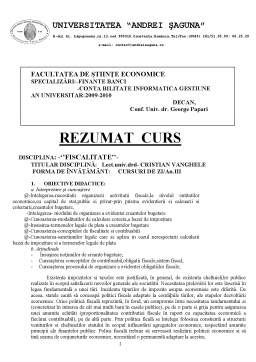 Curs - Fiscalitate