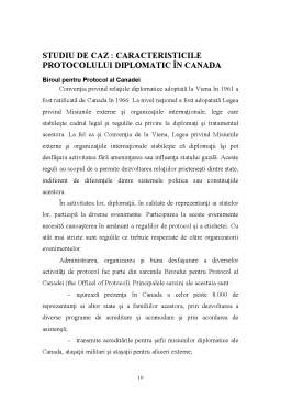 Referat - Caracteristici ale Protocolului Diplomatic în Canada