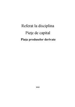 Proiect - Piața Produselor Derivate