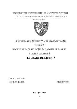 Proiect - Recrutarea și Selecția în Cadrul Primăriei Curtea de Argeș