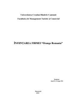 Proiect - Înființarea Firmei Orange România