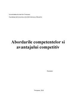 Referat - Abordările competențelor și avantajului competitiv