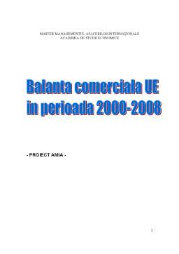 Proiect - Balanța comercială UE în perioada 2000-2008