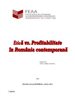 Proiect - Etică vs Profitabilitate