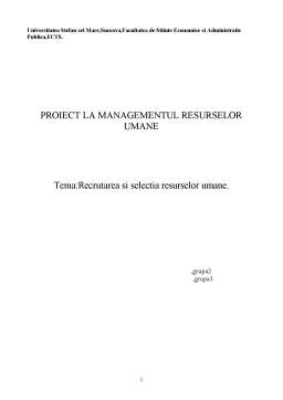 Proiect - Recrutarea și selecția resurselor umane - Mobilextra