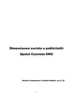 Referat - Dimensiunea socială a publicității
