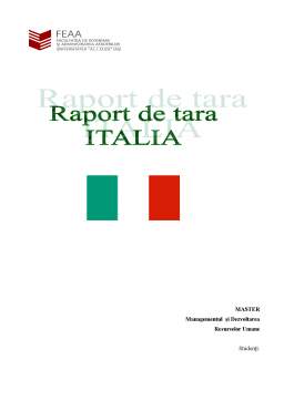 Proiect - Raport de țară - Italia