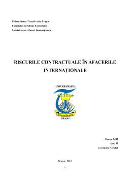 Referat - Riscurile Contractuale în Afacerile Internaționale