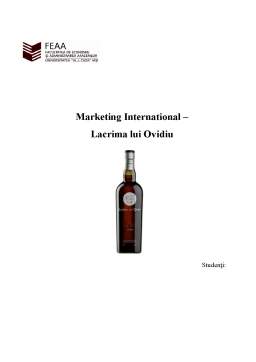 Proiect - Marketing internațional - Lacrima lui Ovidiu
