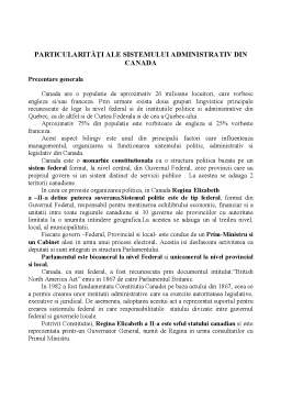 Referat - Particularități ale Sistemului Administrativ din Canada