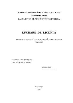 Licență - Economia de piața contemporană - clasificare și tipologii