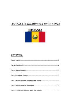 Proiect - Analiza Echilibrului Bugetar în România
