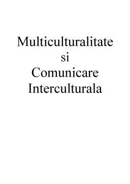 Proiect - Multiculturalitate și comunicare interculturală
