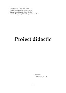 Proiect - Proiecte Didactice - Kinetoterapie