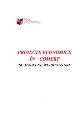 Proiect - Proiecte economice în comerț - SC Madlene Weddings SRL