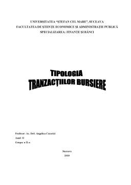 Proiect - Tipologia Tranzacțiilor Bursiere