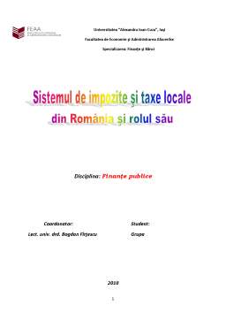 Referat - Sistemul de Impozite și Taxe Locale din România