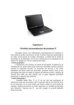 Proiect - Comportamentul consumatorului - procesul decizional de cumpărare a unui laptop
