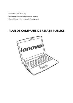 Proiect - Plan de campanie de relații publice Lenovo