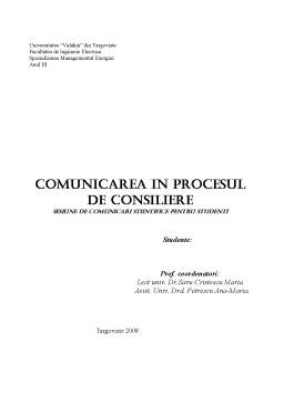 Proiect - Comunicarea în Procesul de Consiliere