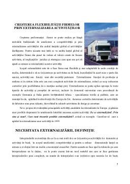 Proiect - Externalizarea Serviciilor Logistice