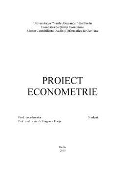 Referat - Proiect Econometrie