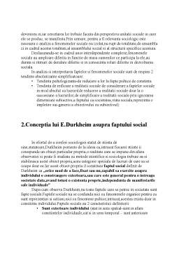 Referat - Concepția lui Emile Durkheim despre faptele sociale, normale și patologice. Crima - fapt social normal