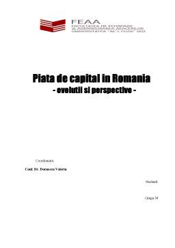 Proiect - Piața de capital în România - evoluții și perspective