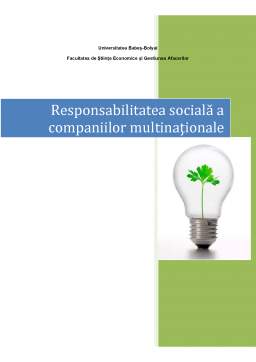Referat - Responsabilitatea Socială a Companiilor Multinaționale