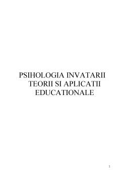 Referat - Psihologia învățării teorii și aplicații educaționale