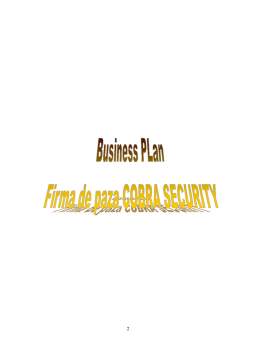 Proiect - Strategii de întreprindere business plan - firma de pază Cobra Security