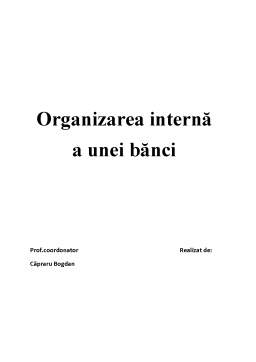Referat - Organizarea Internă a Unei Bănci