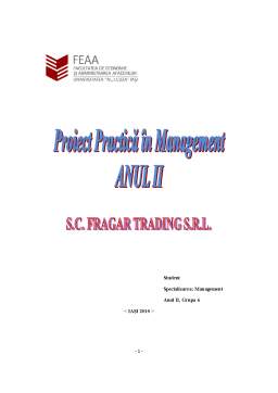 Proiect - Proiect practică în management - SC Frăgar Trading SRL