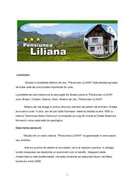 Referat - Certificare Pensiunea Liliana