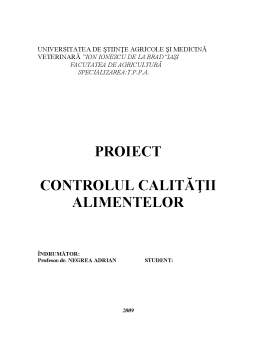 Proiect - Observații privind tehnologia producerii și calitatea produsului - carnați cabanos
