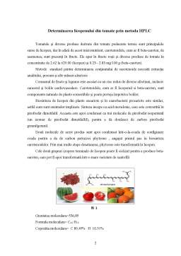 Proiect - Determinarea licopenului din tomate prin metoda HPLC