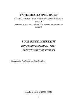Proiect - Drepturile și obligațiile funționarilor publici